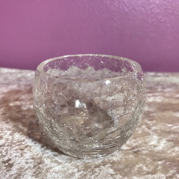 Antique Clear Crackle Glass Mini Bowl Small Vintage Kitchen Decor Dish Home EUC - Picture 3 of 8
